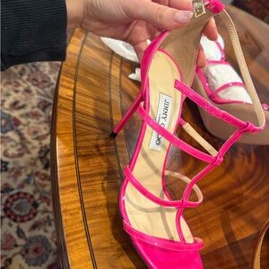 Jimmy Choo Vibrant Pink Strappy Heels
